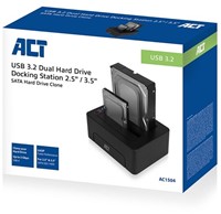 ACT Dual Docking Station USB 3.1 Gen1 (USB3.0) voor 2.5 en 3.5 inch SATA HDD/SSD-3