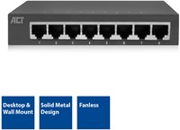 ACT | Netwerkswitch | Gigabit | 8 Poorts