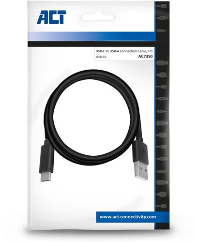 ACT USB-C 2.0 naar USB-A Aansluitkabel 1m-3