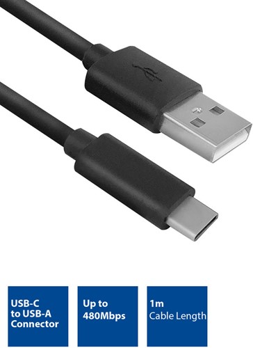 ACT USB-C 2.0 naar USB-A Aansluitkabel 1m-2