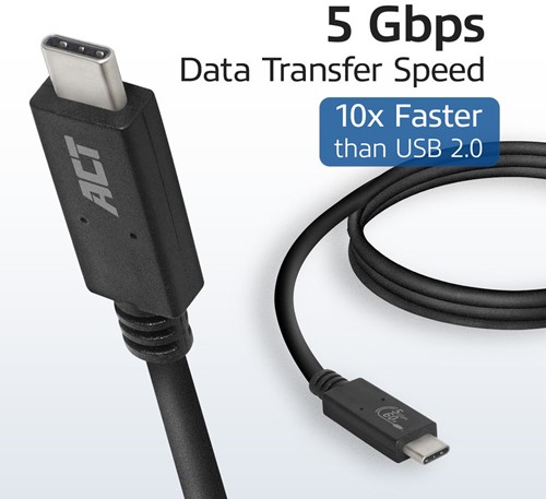 USB 3.2 Gen1 | Aansluitkabel | USB-C male - USB-C male | USB-IF gecertificeerd | 1.0m-3