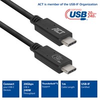 ACT USB 3.2 Gen2 Type-C naar Type-C Aansluitkabel 1m