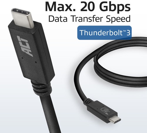 ACT | Aansluitkabel | USB4 | 20Gbps | USB Type-C | Thunderbolt | 240W | USB-IF gecertificeerd | 4K@60Hz | 1 m-2