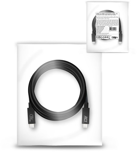 ACT | Aansluitkabel | USB4 | 20Gbps | USB Type-C | Thunderbolt | 240W | USB-IF gecertificeerd | 4K@60Hz | 1 m-3