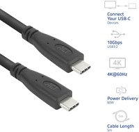USB 3.2 Gen2 | Aansluitkabel | USB-C male - USB-C male | 10Gbps | 60W | 4K@60Hz | 5m-2