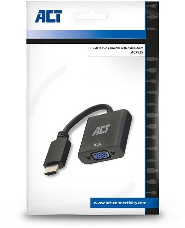 ACT 0.15m, HDMI-A male naar VGA female adapter, met audio-2