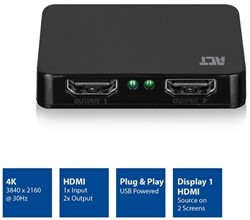 ACT 4K HDMI 1.4 splitter 2 poorts, toon 1 HDMI bron op 2 schermen