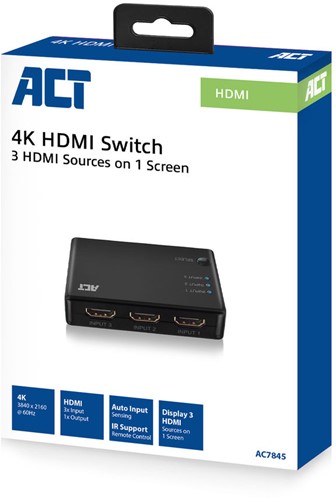 ACT | Switch | 4K HDMI | Toont 3 HDMI bronnen op een monitor-2