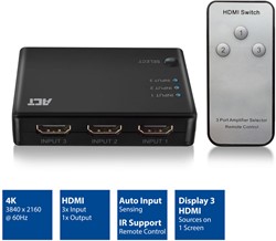 ACT | Switch | 4K HDMI | Toont 3 HDMI bronnen op een monitor