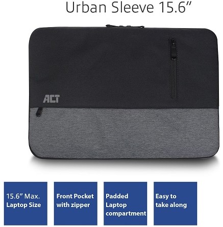 ACT Urban laptop sleeve 15,6", zwart/grijs-2