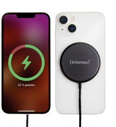 Intenso | Oplader | Draadloos | Qi Lader | MagSafe compatible | MB1 | Snellaad funtie | Zwart