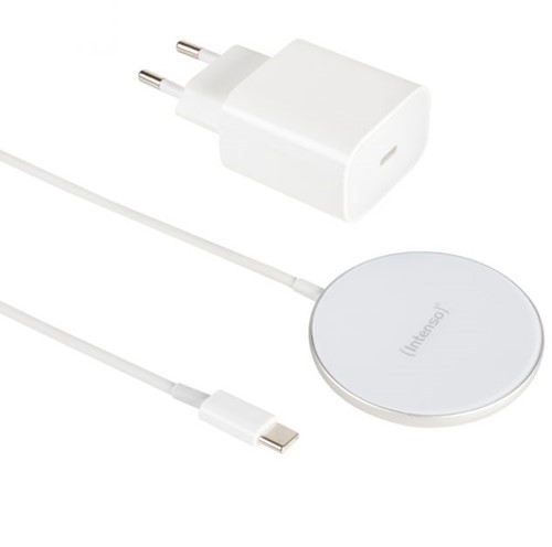 Intenso | Oplader | Draadloos | Qi Lader | MagSafe compatible | MW1 | Snellaad funtie | Wit-2