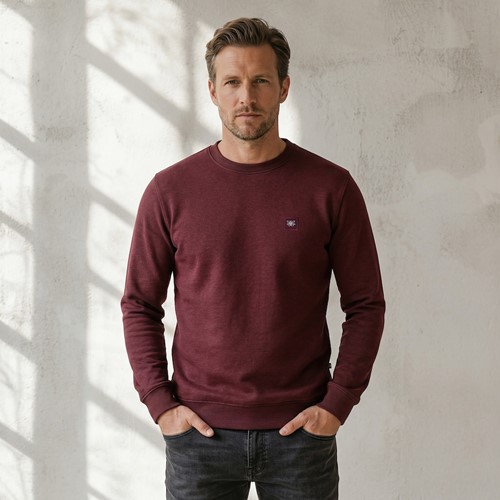 Prato Fleece Sweater Roundneck Burgundy S-2