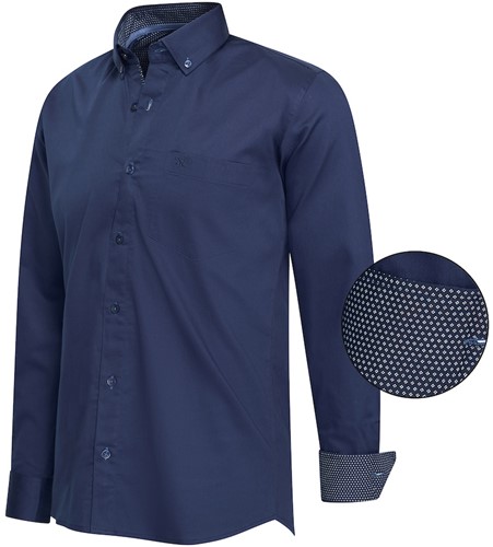 Ancona Shirt design L/S Navy S-2