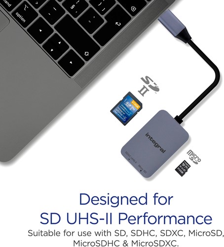 Integral | Kaartlezer | MicroSD USH-II | SD UHS-II | USB-C-2