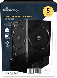 MediaRange | DVD Videobox | 14mm | 2 Disc | Zwart | 5 Stuks