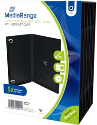 MediaRange | DVD Videobox | 14mm | 1 Disc | Zwart | 5 Stuks