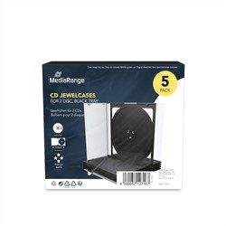 MediaRange | CD Jewelcase | 10.4mm | 2 Disc | Zwart | 5 Stuks