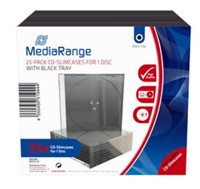 MediaRange | CD Slimcase | 5.2mm | 1 Disc | Zwart | 25 Stuks