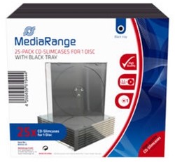 MediaRange | CD Slimcase | 5.2mm | 1 Disc | Zwart | 25 Stuks