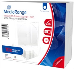 MediaRange | CD Slimcase | 5.2mm | 1 Disc | Transparant | 10 Stuks