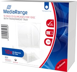 MediaRange | CD Slimcase | 5.2mm | 1 Disc | Transparant | 10 Stuks