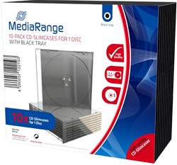 MediaRange | CD Slimcase | 5.2mm | 1 Disc | Zwart | 10 Stuks