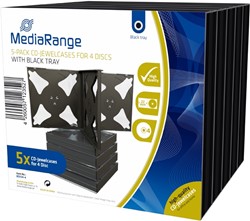 MediaRange | CD Jewelcase | 4 Disc | Zwart | 5 Stuks