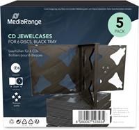MediaRange | CD Jewelcase | 6 Disc | Zwart | 5 Stuks