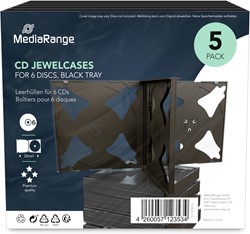 MediaRange | CD Jewelcase | 6 Disc | Zwart | 5 Stuks