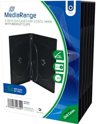 MediaRange | DVD Videobox | 14mm | 3 Disc | Zwart | 5 Stuks