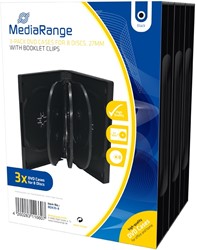 MediaRange | DVD Videobox | 27mm | 8 Disc | Zwart | 3 Stuks