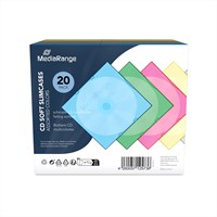 MediaRange | CD Slimcase | Soft | 5.2mm | 1 Disc | Transparant | 5 Kleuren | 20 Stuks