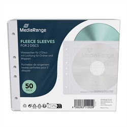 MediaRange | Hoesjes | Ordner | Ringband | 2 Disc | Wit | 50 Stuks