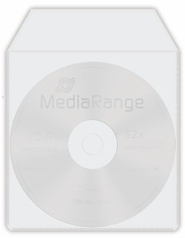 MediaRange | Hoesjes | CD/DVD | Plastic | Met Flap | 1 Disc | Transparant | 50 Stuks-2