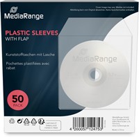 MediaRange | Hoesjes | CD/DVD | Plastic | Met Flap | 1 Disc | Transparant | 50 Stuks