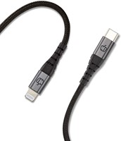 Pepper Jobs | Oplaadkabel | Datakabel | USB-C | Lightning | 1,2 mtr | Nylon | Zwart-2