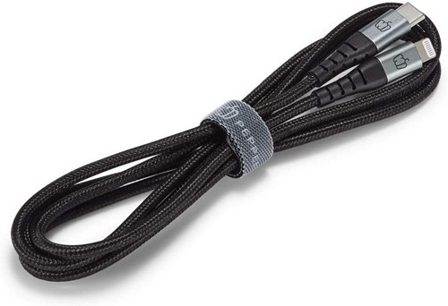 Pepper Jobs | Oplaadkabel | Datakabel | USB-C | Lightning | 1,2 mtr | Nylon | Zwart-3