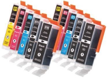 PGI-570 XL | CLI-571 XL | 10 Pack | Huismerk | Cartridges voor Canon