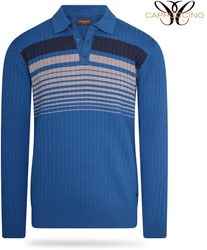 Mestre Polo L/S Knit Royal/Grey/Navy