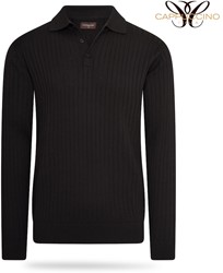 Mestre Polo L/S Knit Tipping Black