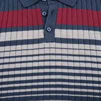 Mestre Polo L/S Knit Navy/Grey/Red S-3