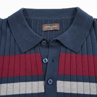 Mestre Polo L/S Knit Navy/Grey/Red S-2