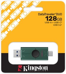 Kingston | USB Stick | 128 GB | USB 3.2 Gen-1 | USB-A | USB-C | DataTraveler Duo | Groen