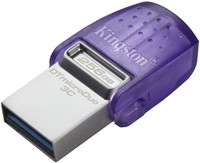 Kingston | USB Stick | 256 GB | USB 3.2 Gen-1 | USB-A | USB-C | DataTraveler Dual | 200R | Small | Paars-3