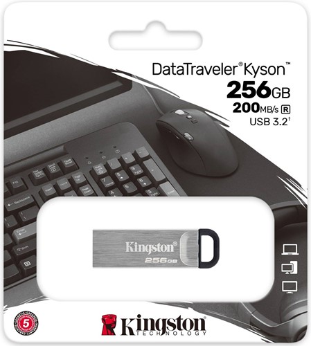 Kingston | USB Stick | 256 GB | USB 3.2 Gen-1 | Datatraveler Kyson | 200R/60W | Metal