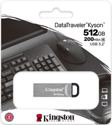 Kingston | USB Stick | 512 GB | USB 3.2 Gen-1 | Datatraveler Kyson | 200R/60W | Metal