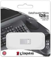 Kingston | USB Stick | 128 GB | USB 3.2 Gen-1 | Datatraveler Small | 200R | Metal