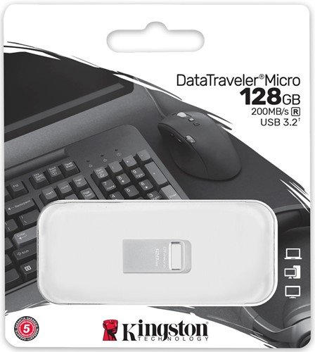 Kingston | USB Stick | 128 GB | USB 3.2 Gen-1 | Datatraveler Small | 200R | Metal
