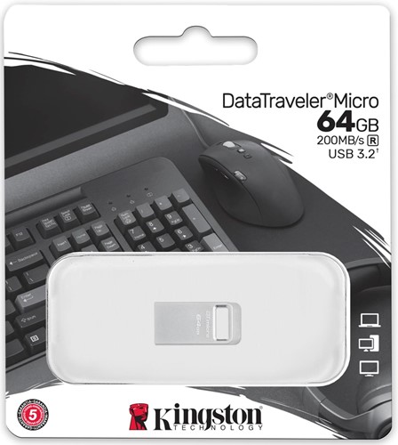 Kingston | USB Stick | 64 GB | USB 3.2 Gen-1 | Datatraveler Small | 200R | Metal